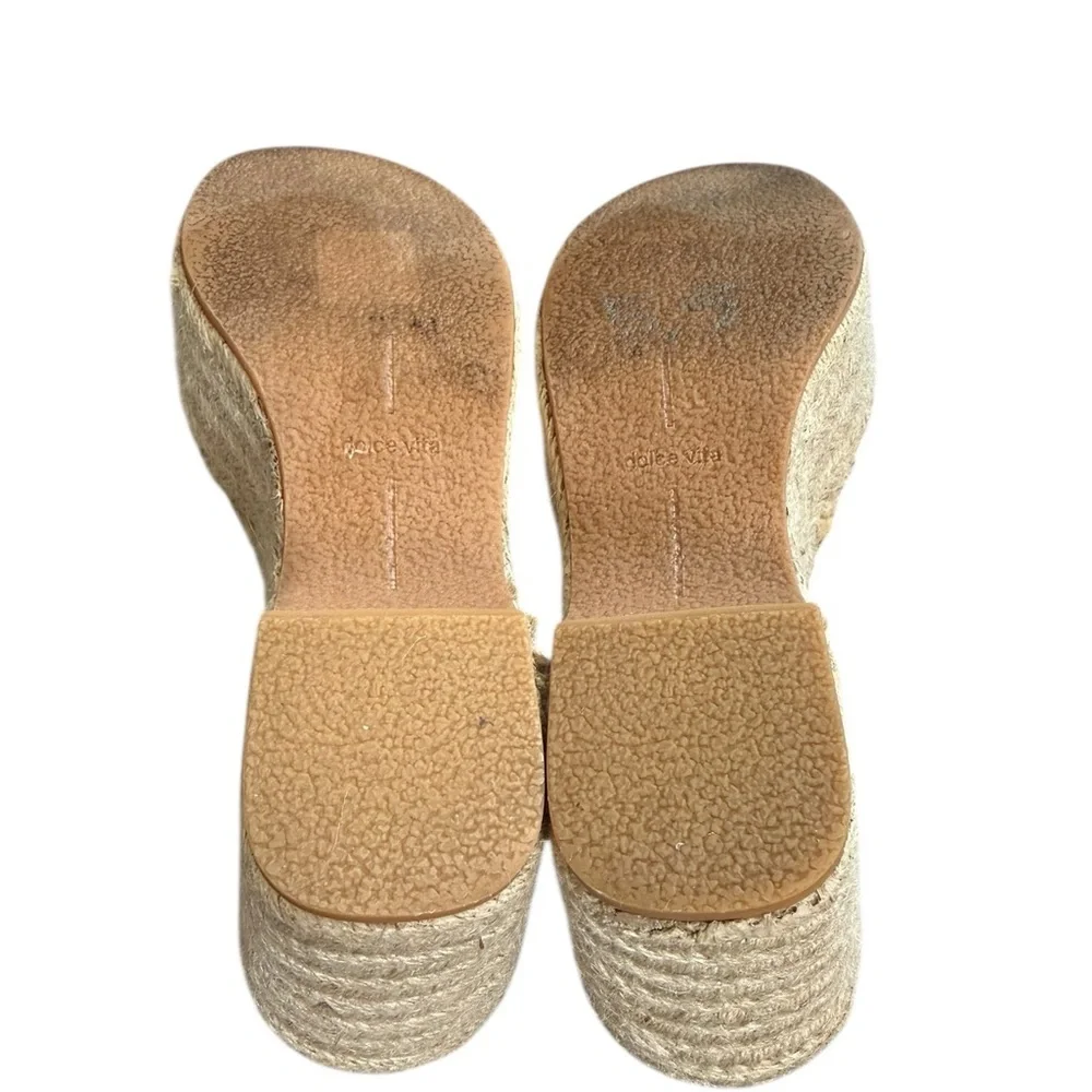 Dolce Vita Denim Espadrille Platform Wedge Slides